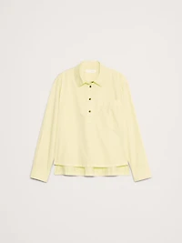 Oversized Cotton Twill Popover Shirt