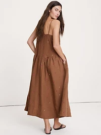 Linen Drop-Waist Maxi Dress