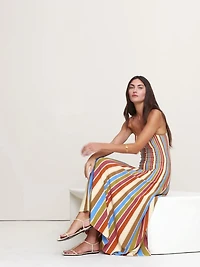 Sculpted Stripe Maxi Dress