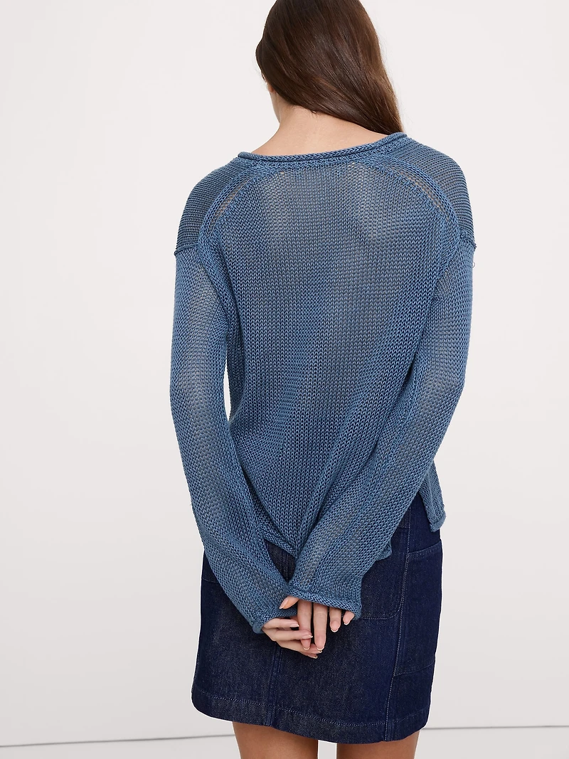 Heirloom Linen V-Neck Sweater