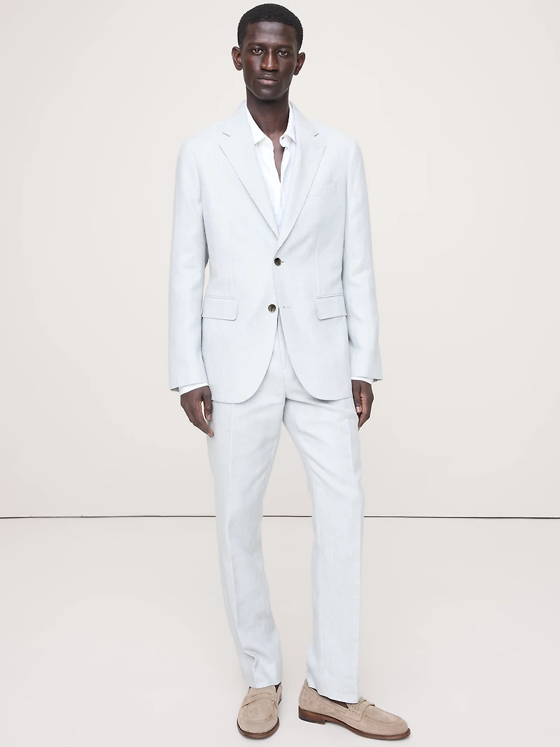 Herringbone Linen-Merino Suit Jacket