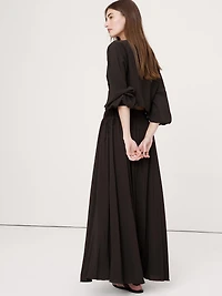 Smocked Georgette Maxi Skirt