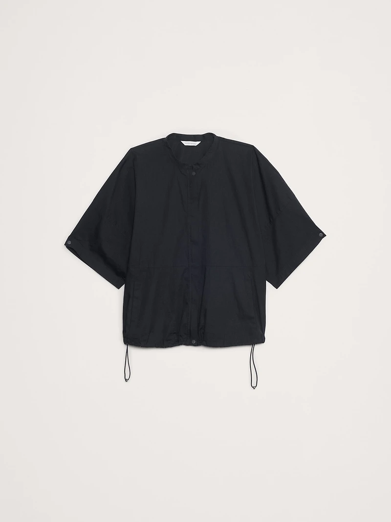 Stretch-Cotton Puff-Sleeve Top