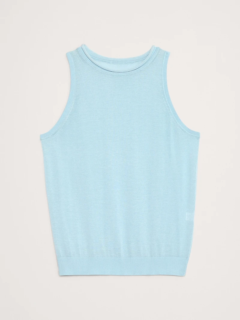 Sheer Ultra-Fine Cotton Sweater Tank