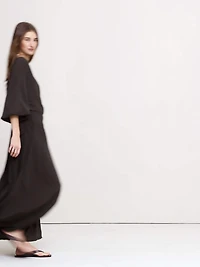 Smocked Georgette Maxi Skirt