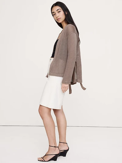 Heirloom Linen Wrap Cardigan