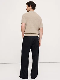 Loose Italian Linen-Cotton Pull-On Pant
