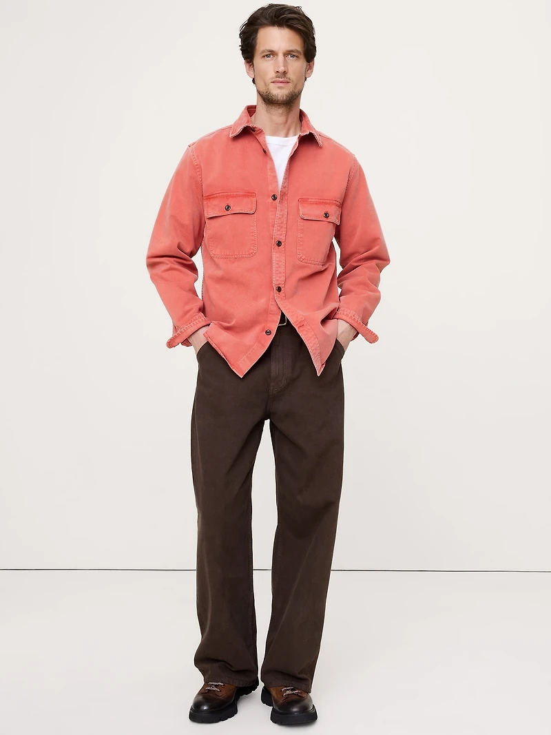 Cotton Twill Shirt Jacket