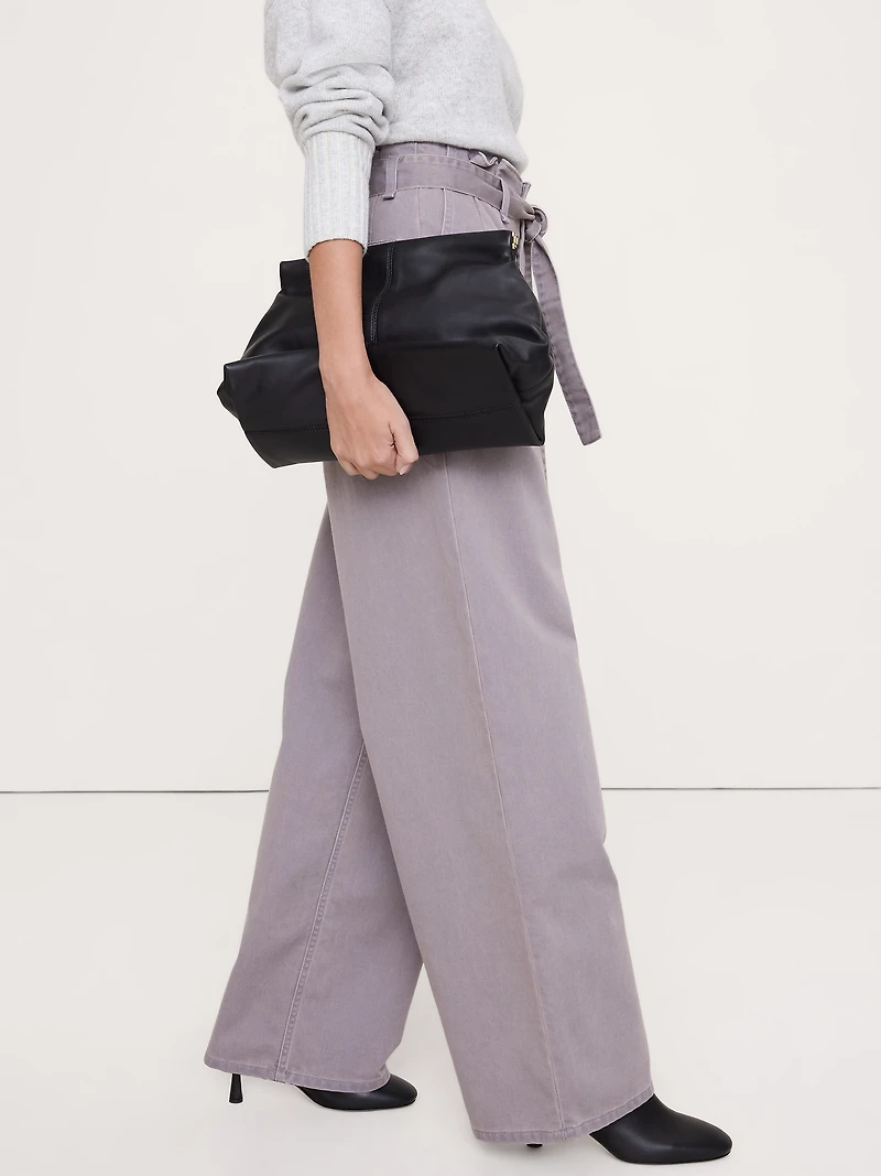 Ultra High-Rise Wide-Leg Paperbag Pant