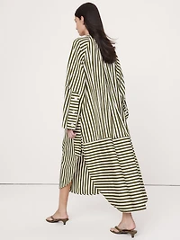 Cotton Poplin Big-Button Shirt Dress