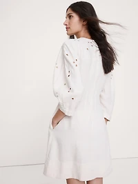 Eyelet Linen Mini Dress