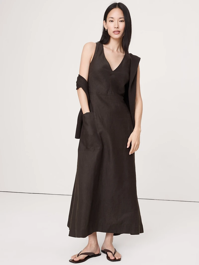 Linen Pocket Maxi Dress
