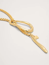 Abstract Oval Drop Necklace