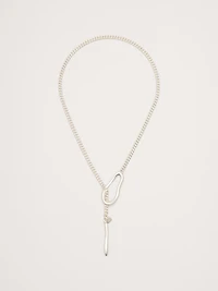 Abstract Oval Drop Necklace