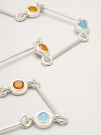 Circle Stone Link Necklace