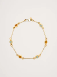 Circle Stone Link Necklace