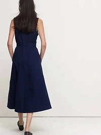 Cotton Canvas Midi Dress