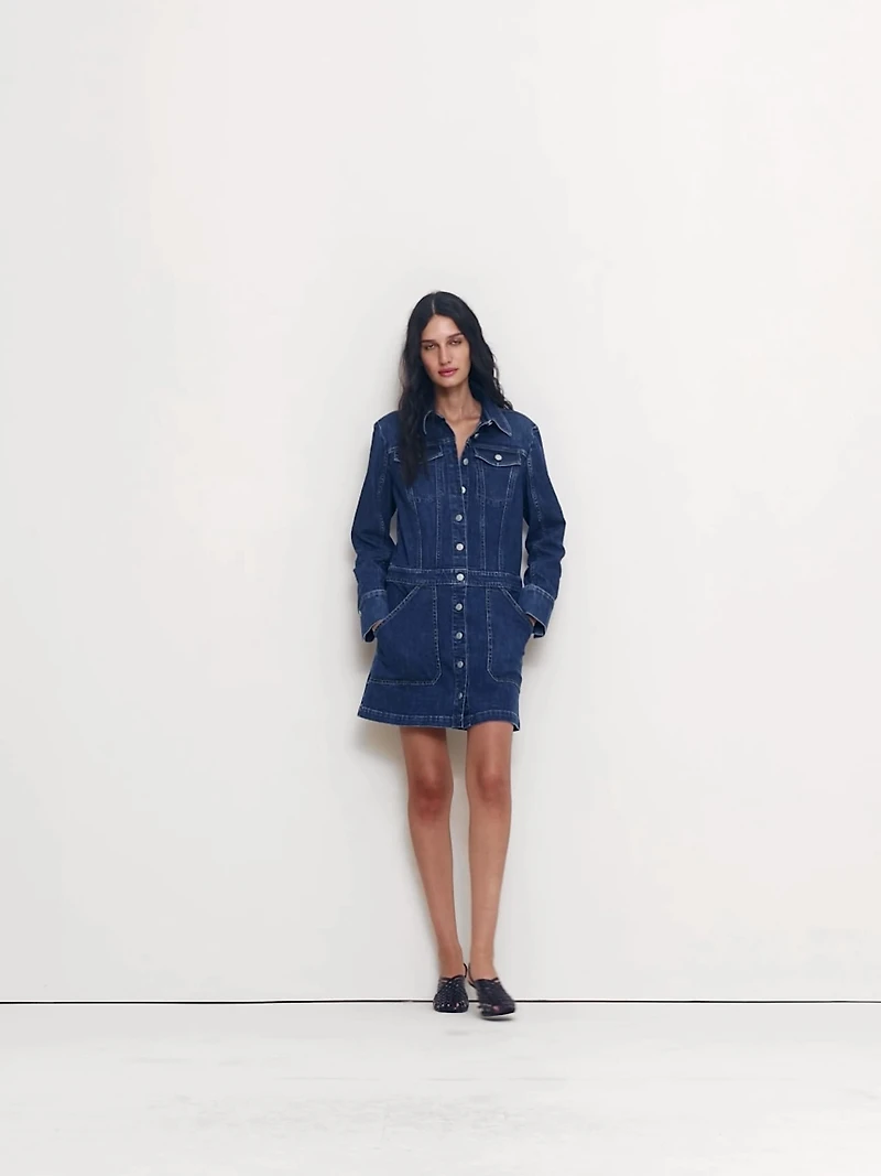Denim Trucker Mini Dress
