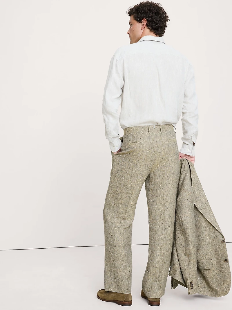 Loose Italian Linen Suit Pant