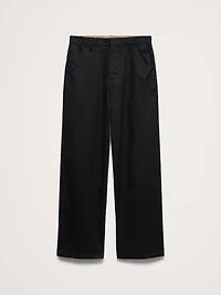 Loose Italian Linen-Cotton Pull-On Pant