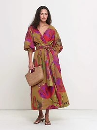 Lightweight Cotton Wrap Maxi Dress