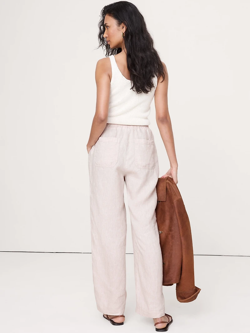 The Getaway Straight-Leg Pull-On Pant Linen