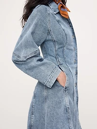 Seamed Denim Mini Dress
