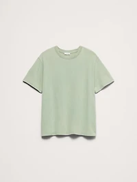 Sueded Cotton Crew-Neck T-Shirt