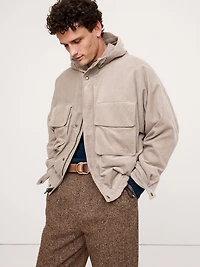 Loose-Fit Corduroy Utility Jacket