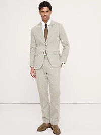 Green Linen-Cotton Suit Pant