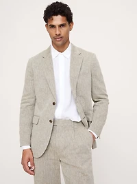 Green Linen-Cotton Suit Jacket