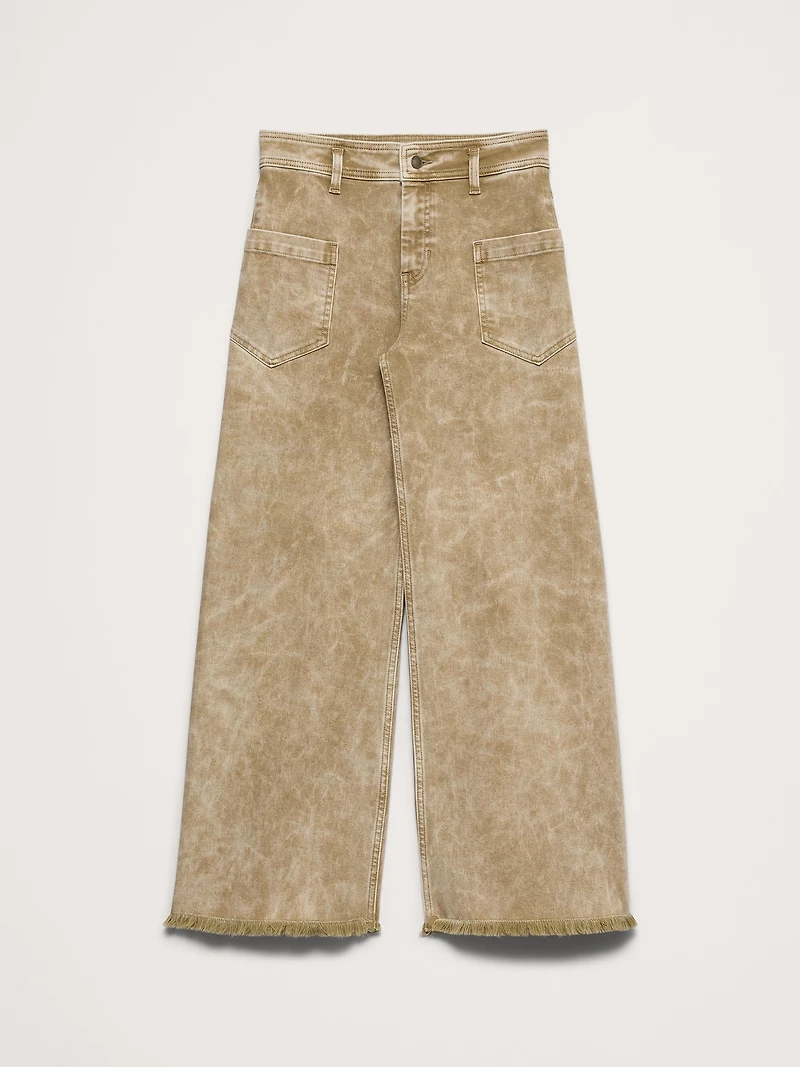 High-Rise Wide-Leg Jean with Raw Hem