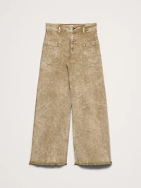 High-Rise Wide-Leg Jean with Raw Hem
