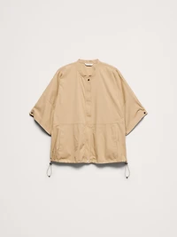 Stretch-Cotton Puff-Sleeve Top