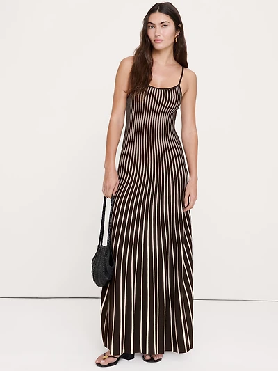 Sculpted Stripe Maxi Dress