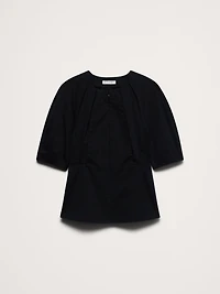 Soft Cotton Zip-Neck Top