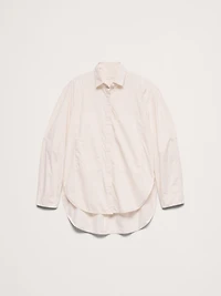 Oversized Cotton Poplin Utility Pocket Shirt