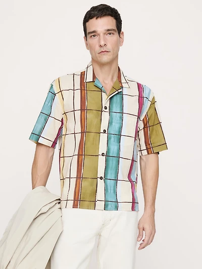 Relaxed-Fit Slub Cotton Resort Shirt