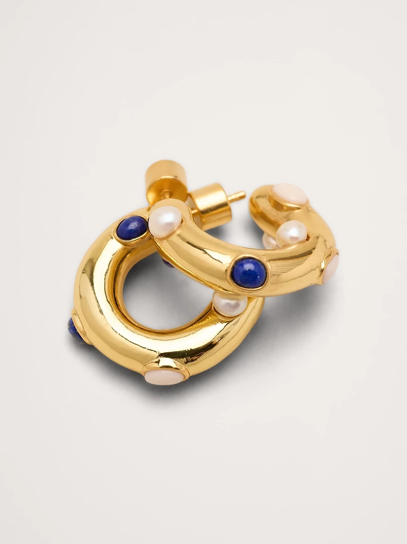 Gem Studded Hoop Earrings