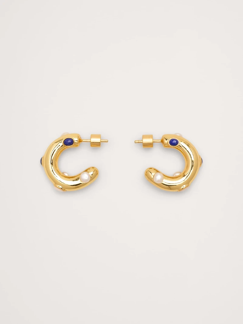 Gem Studded Hoop Earrings