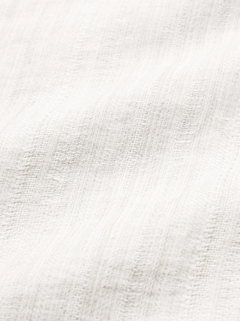Standard-Fit Textured Linen-Cotton Shirt