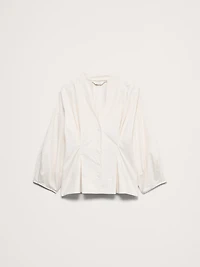 Cotton Poplin Cinched-Waist Shirt