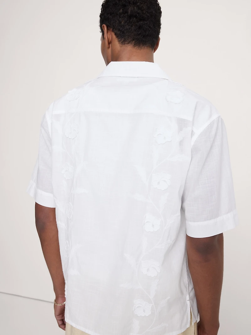 Relaxed-Fit Embroidered Cotton Resort Shirt
