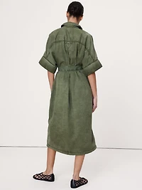 Utility Overdye Cotton Shirtdress
