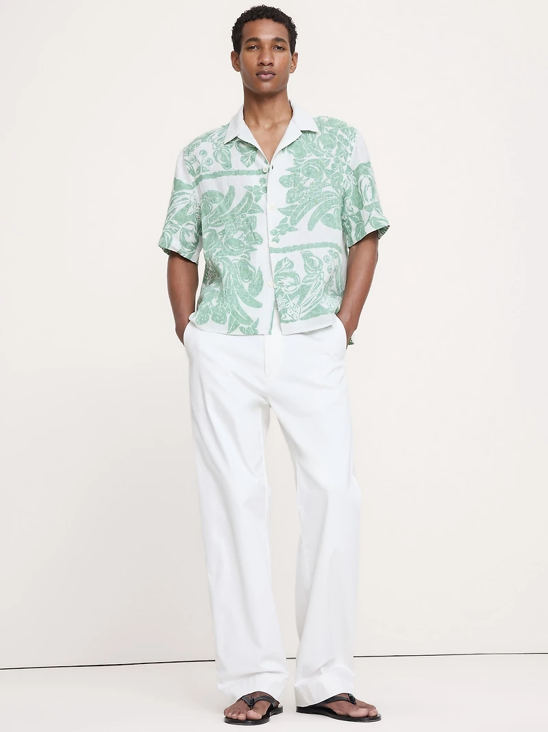 Relaxed-Fit Printed Linen Resort Shirt