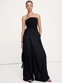 Viscose-Linen Palazzo Pant