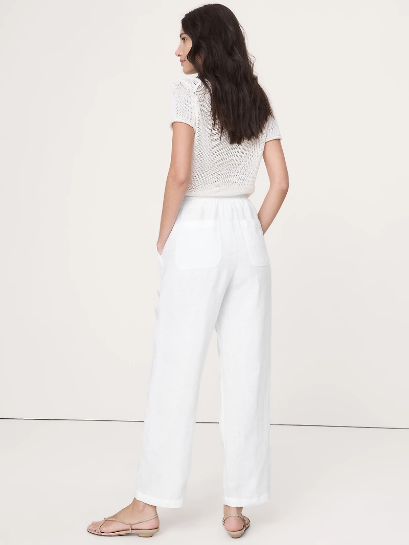 The Getaway Straight-Leg Pull-On Pant Linen