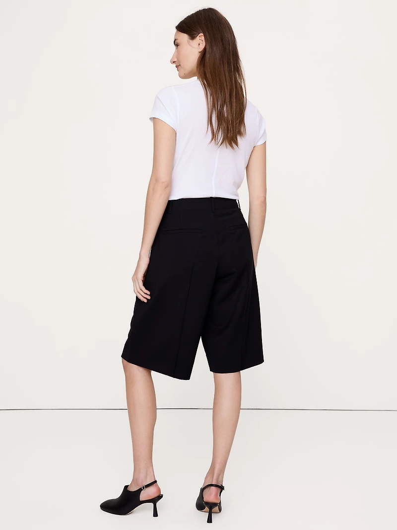 High-Rise Italian Wool Bermuda Short