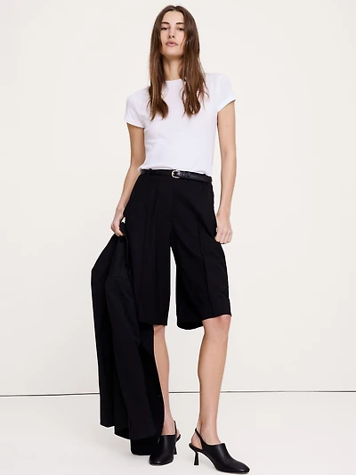 High-Rise Italian Wool Bermuda Short