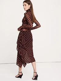 Layered Mesh Wrap Skirt